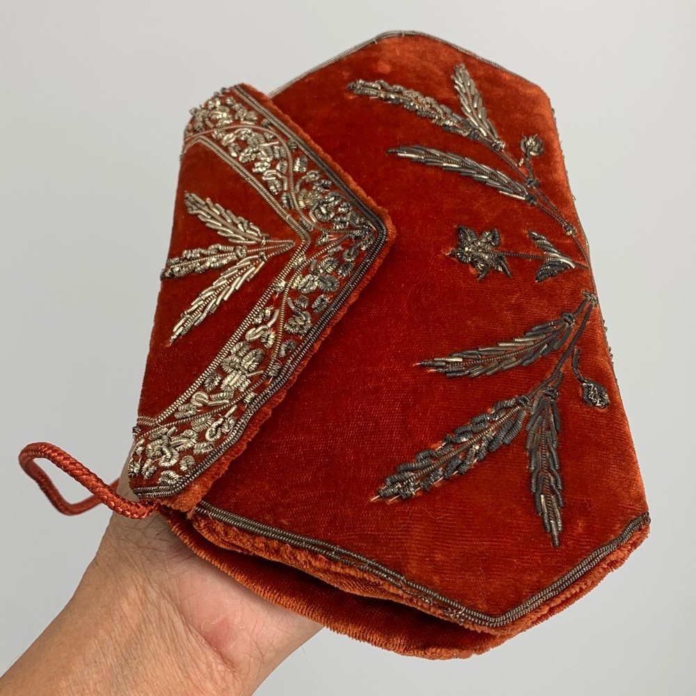 Vintage Afsal Stores Elegant Red Embroidered Women's party Bag Pakistan 🇵🇰 RARE! - Picture 15 of 17